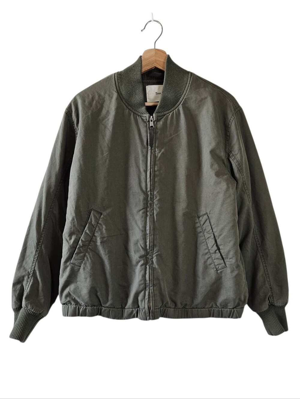 Tna Aritzia Military Green Full Zip Womens Jacket Size Small Winter Quilt Lined